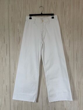 Zara Marine Straight Sailor Jeans in White, Size 10